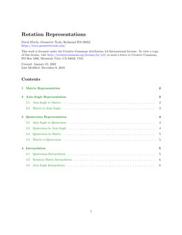 Rotation Representations