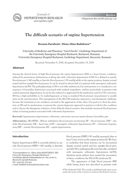 The Difficult Scenario of Supine Hypertension