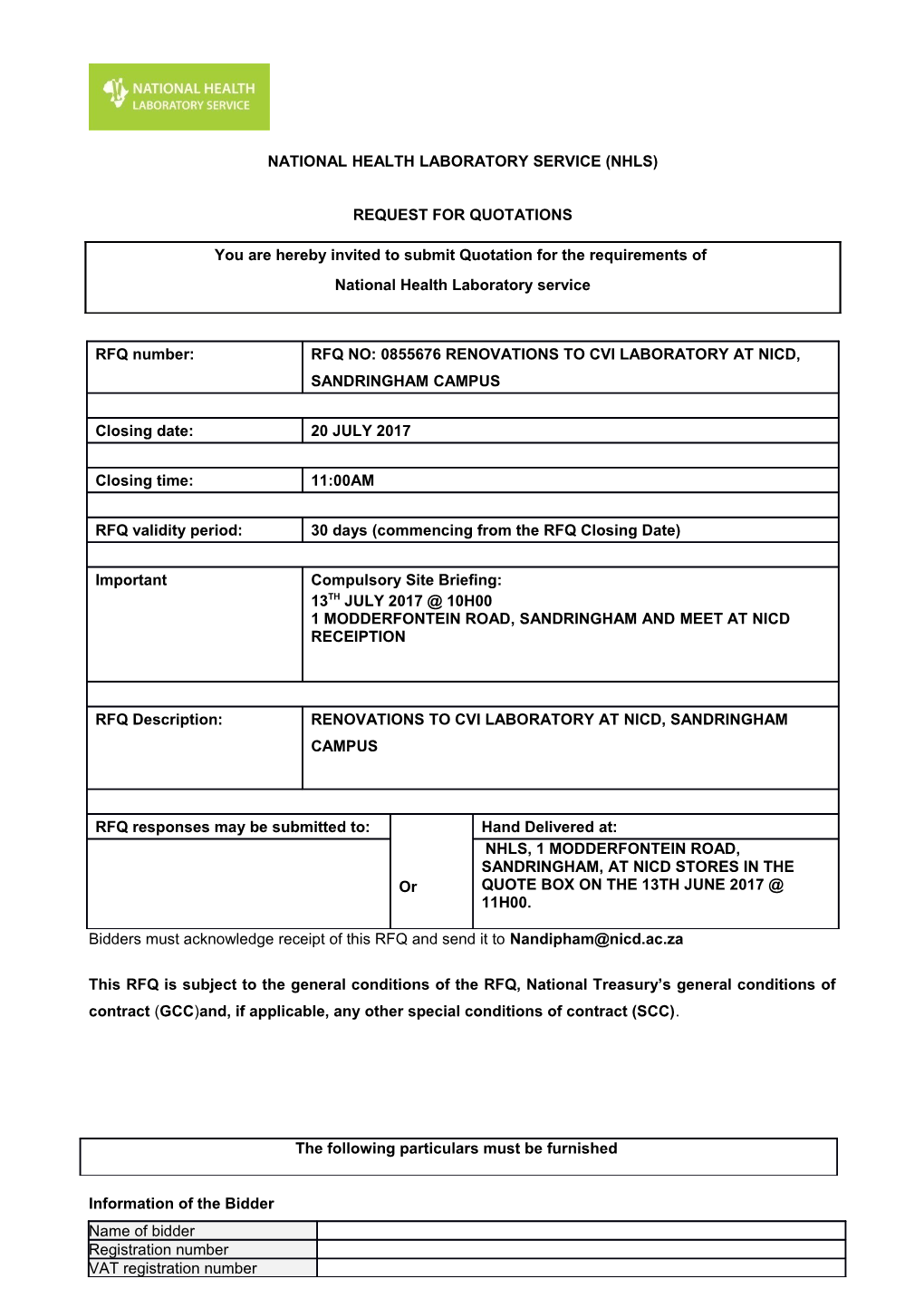 National Health Laboratory Service (Nhls) s5