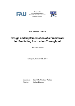 Design and Implementation of a Framework for Predicting Instruction Throughput