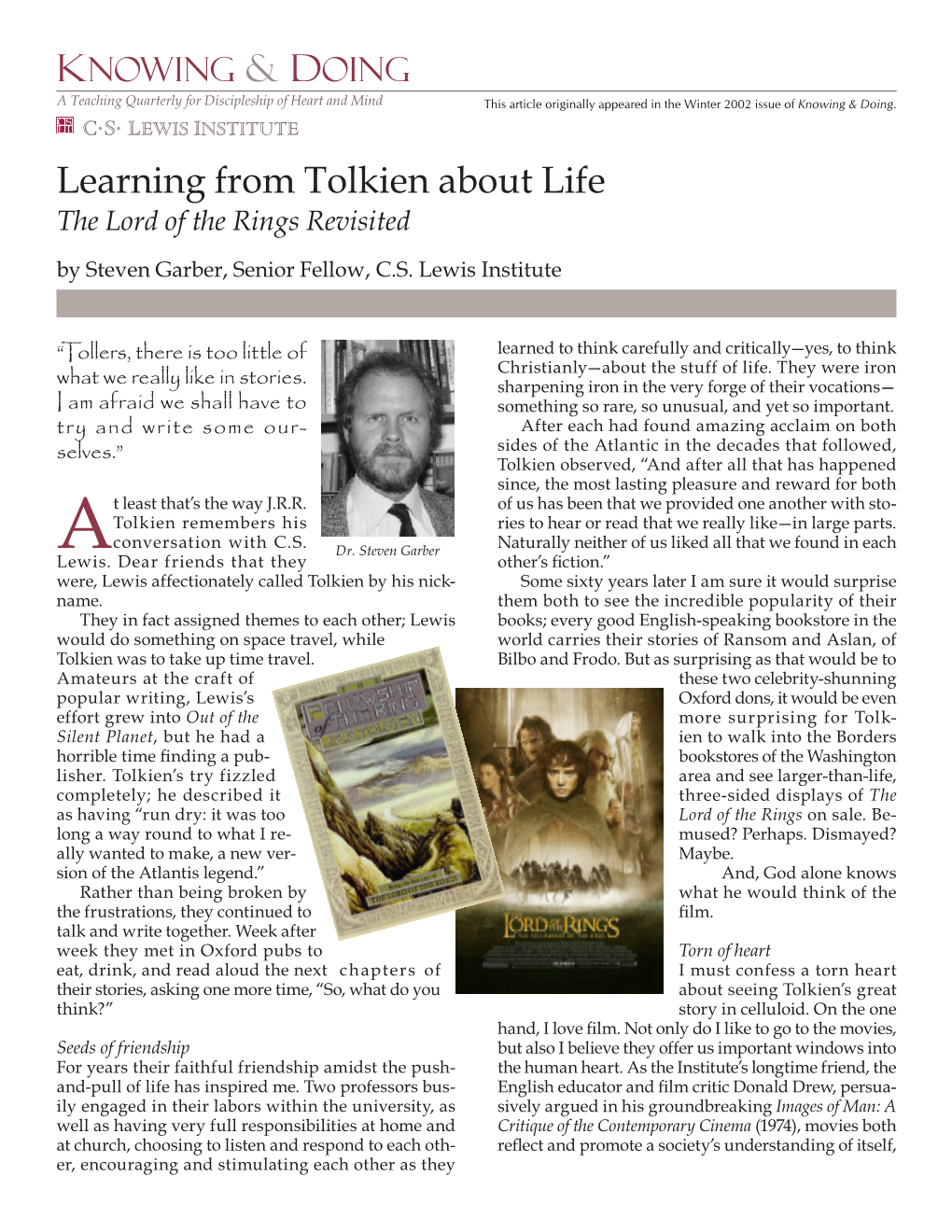 Learning from Tolkien (Garber)