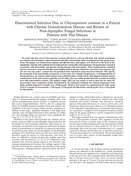 Disseminated Infection Due to Chrysosporium Zonatum in A