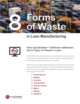 How Synckanban Addresses the 8 Types of Waste in Lean