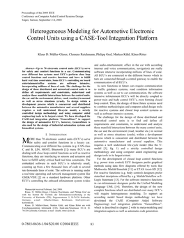 Heterogeneous Modeling for Automotive Electronic Control Units