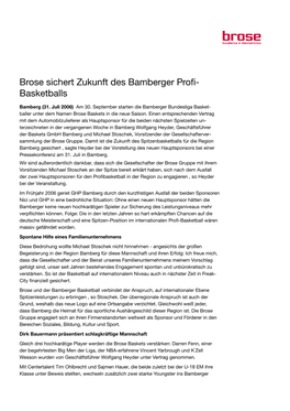 Brose Sichert Zukunft Des Bamberger Profi- Basketballs