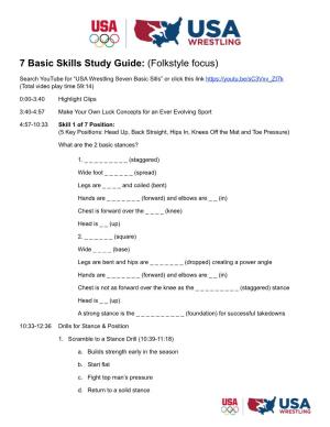 USA Wrestling's 7 Basic Skills Guide