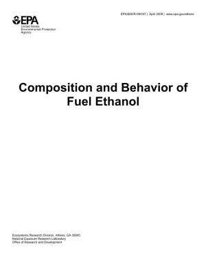 Composition and Behavior of Fuel Ethanol