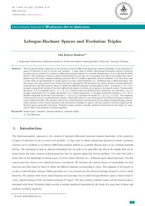 Lebegue-Bochner Spaces and Evolution Triples
