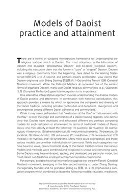 Models of Daoist Practice and Attainment
