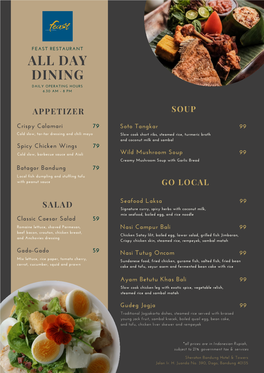 Day Dining Menu