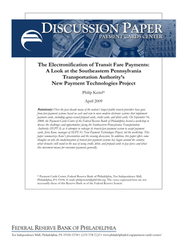 The Electronification of Transit Fare Payments