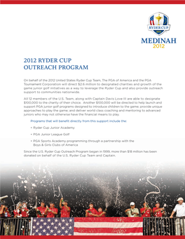 2012 Ryder Cup Outreach Program