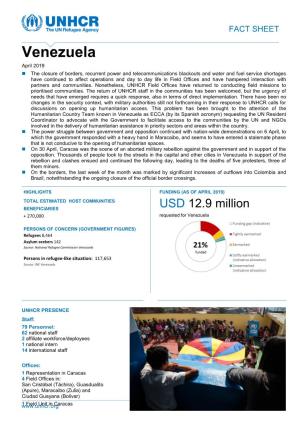 UNHCR Venezuela Factsheet