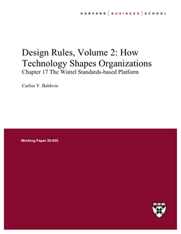 "Design Rules, Volume 2: How Technology Shapes Organizations
