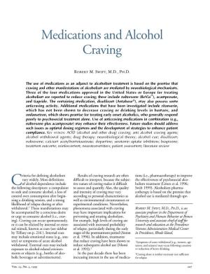 Medications and Alcohol Craving