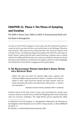 CHAPTER 11. Phase I: the Phase of Sampling and Creation the GDR in Yemen from 1963 to 1970: a Constitutional Draft and the Road to Recognition