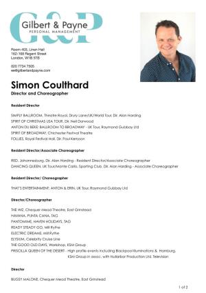 Simon Coulthard Director and Choreographer