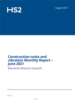 Warwick District Noise Monitoring Report (June 2021)