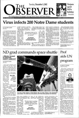 Virus Infects 200 Notre Dame Students