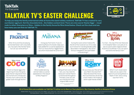 Talktalk Tv's Easter Challenge
