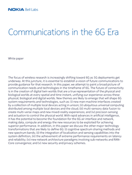 Communications in the 6G Era