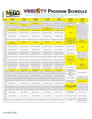 Me-TV Net Listings for 11-18-19