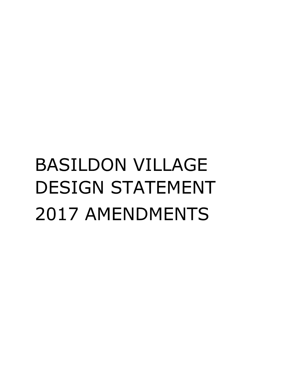 Basildon Village Design Statement 2017 Amendments