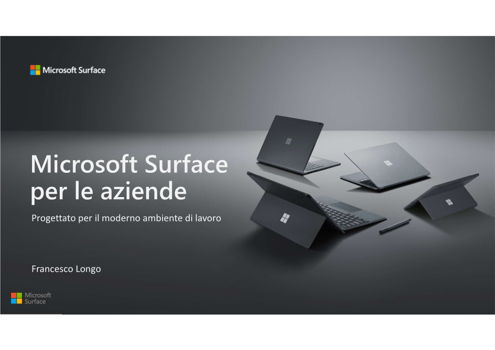 Microsoft Surface Per Le Aziende Progettato Per Il Moderno Ambiente Di Lavoro