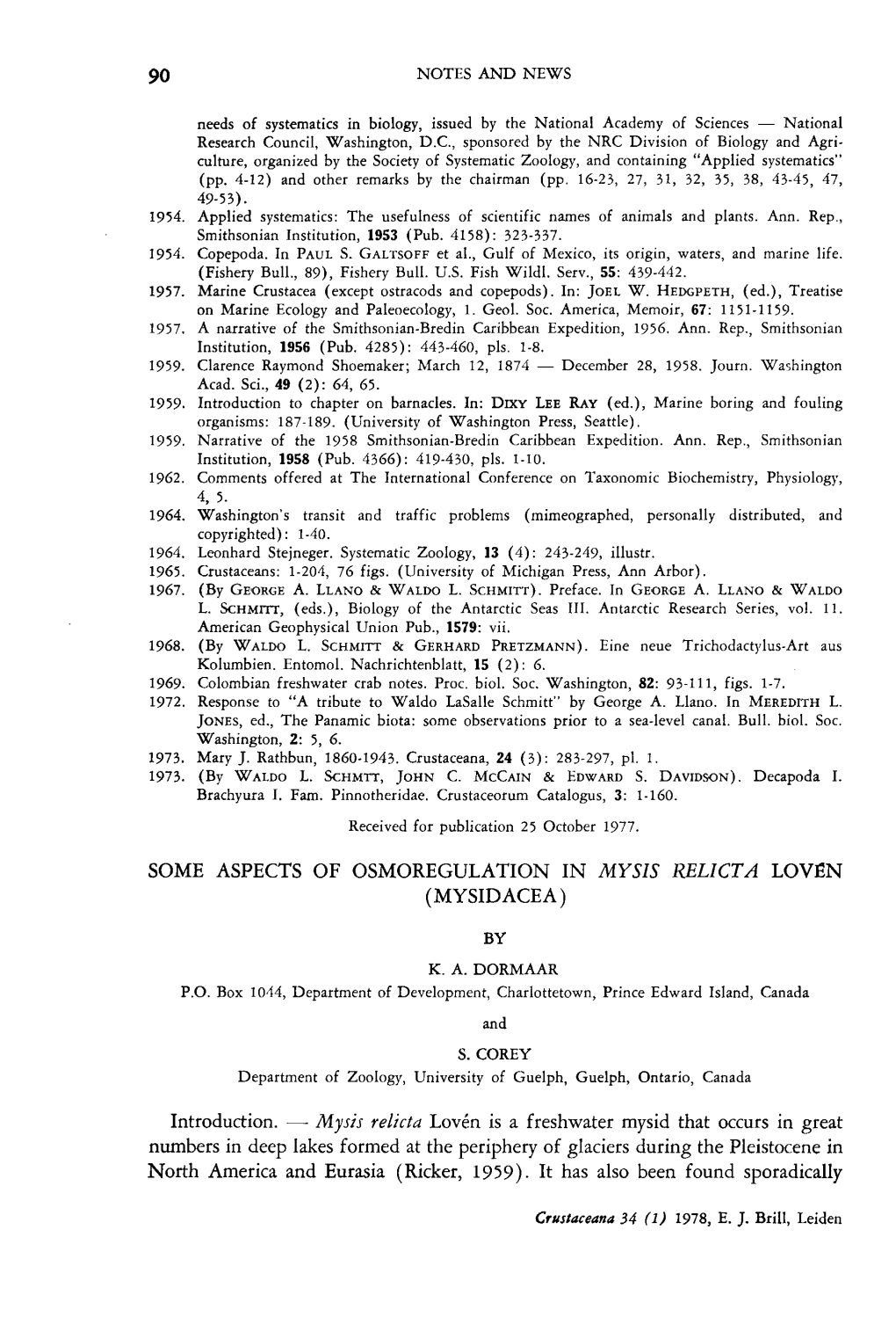 90 Needs of Systematics in Biology, Issued by the National Academy Of