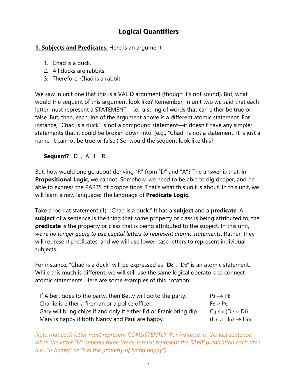 Logical Quantifiers