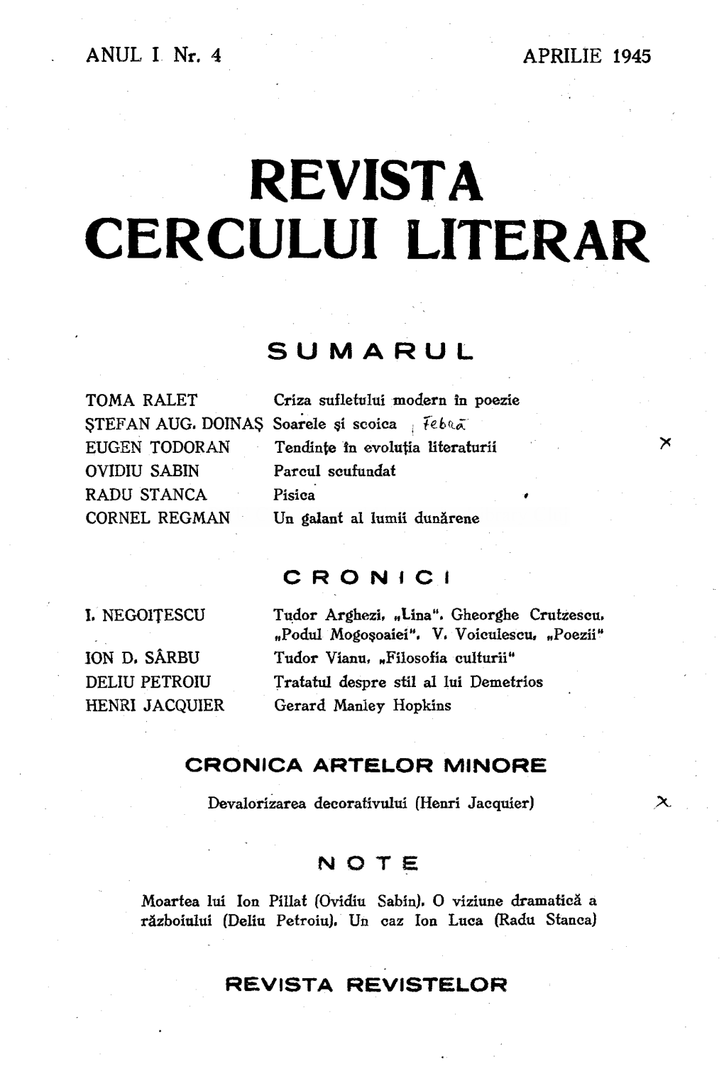 Revista Cercului Literar