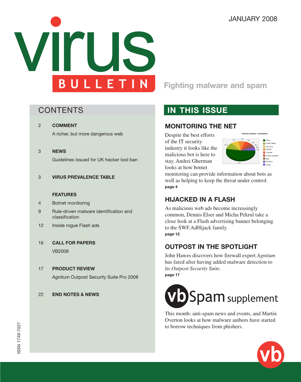 CONTENTS in THIS ISSUE Fighting Malware and Spam