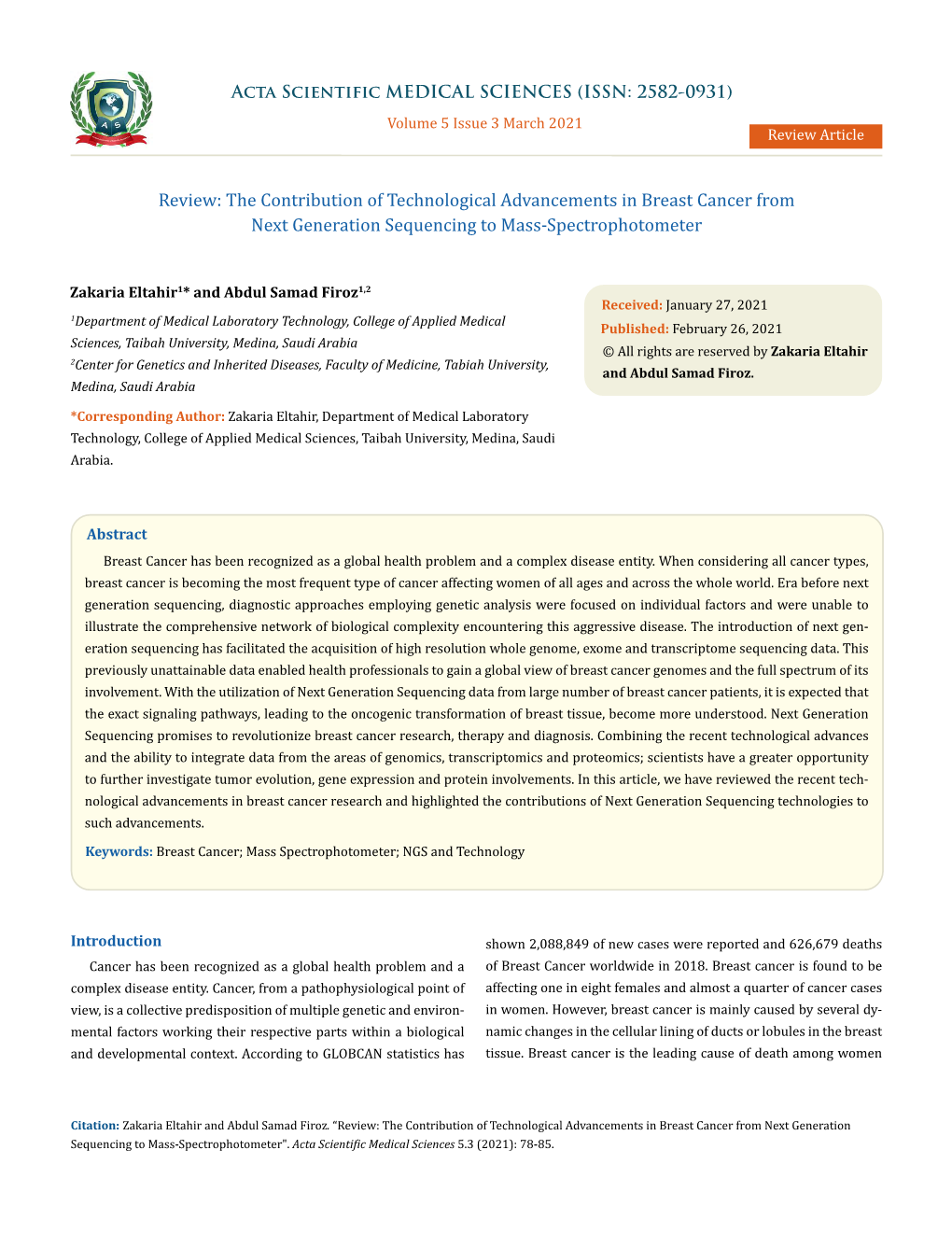 The Contribution of Technological Advancements in Breast Cancer from Next Generation Sequencing to Mass-Spectrophotometer