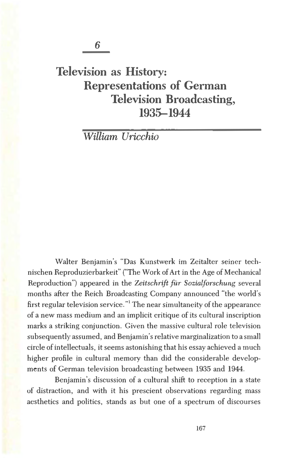 Television As History: Representations of German Television