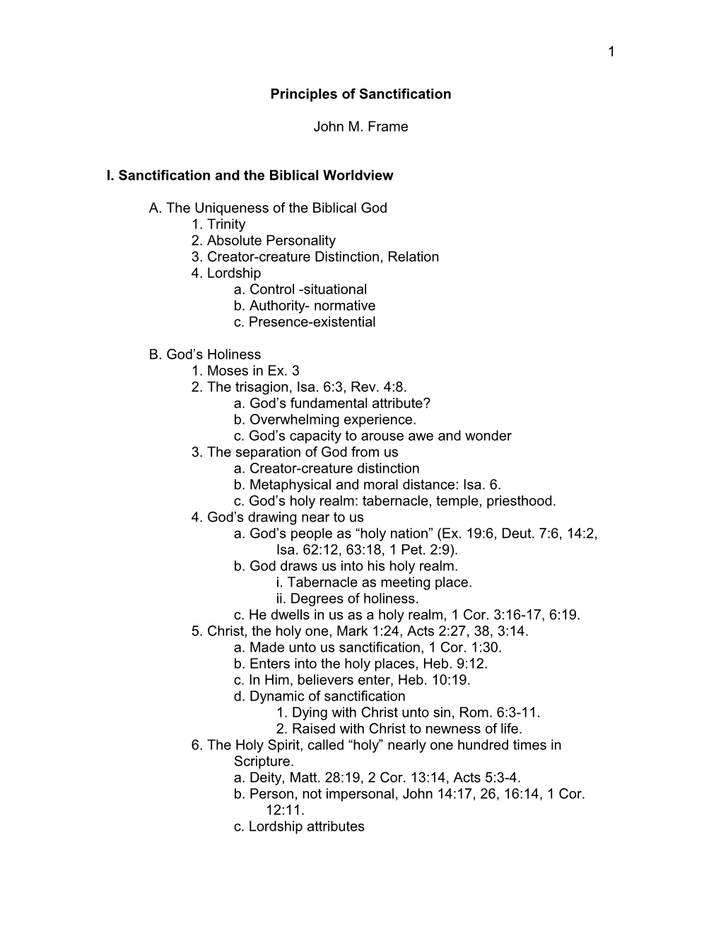 Principles of Sanctification