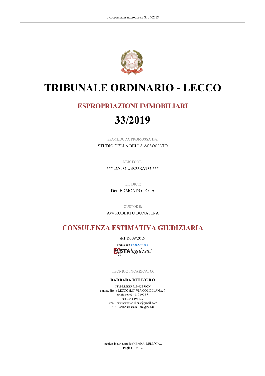 Tribunale Ordinario - Lecco