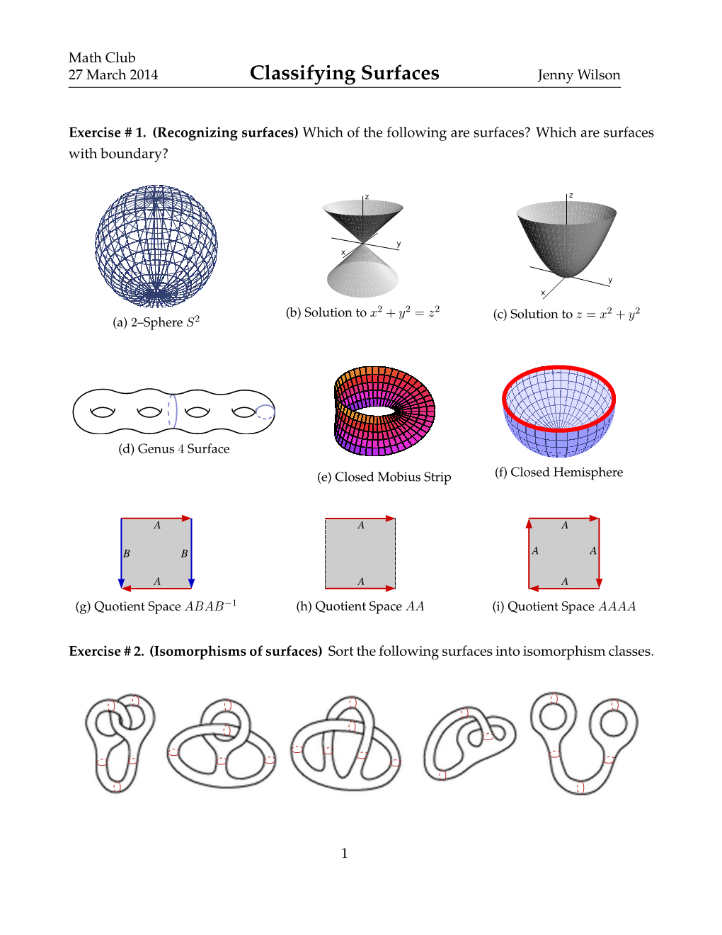 Classifying Surfaces Jenny Wilson