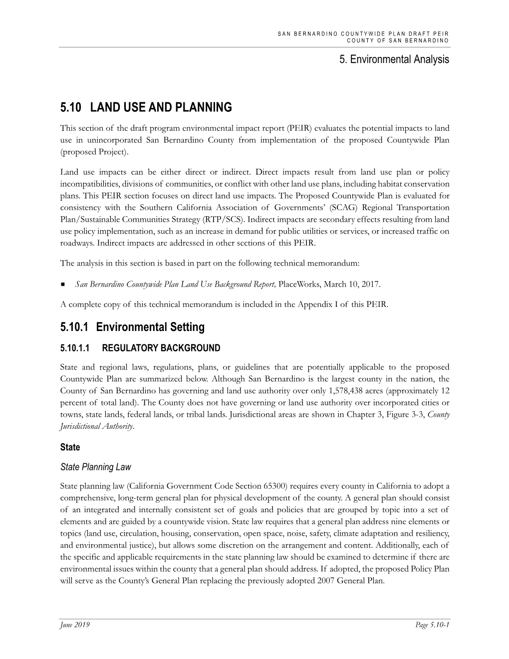 5.10 Land Use and Planning