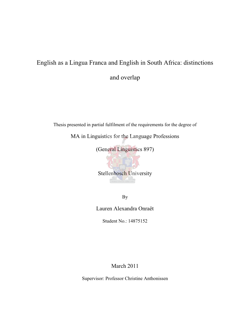 Typical Features of English As a Lingua Franca in Various South
