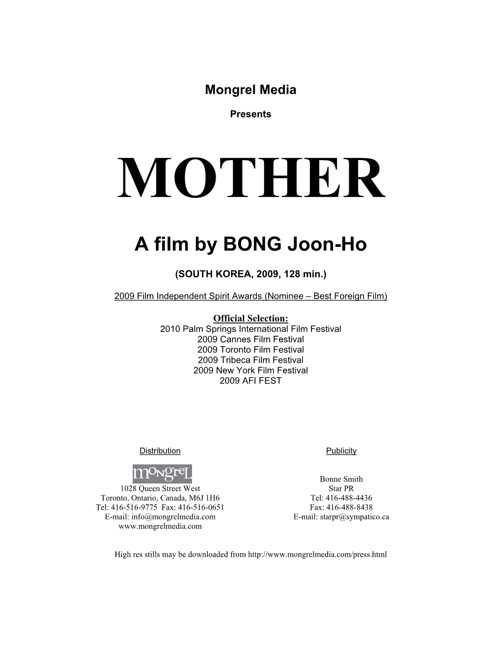 A Film by BONG Joon-Ho