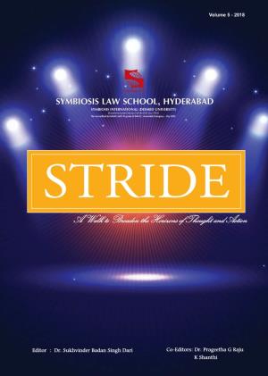 STRIDE, Stride Is the Pride Newsletter of Symbiosis Law School, Hyderabad