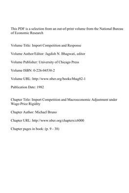 Import Competition and Macroeconomic Adjustment Under Wage-Price Rigidity