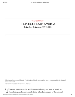 The Pope of Latin America - the New Yorker