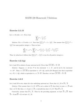 MATH 220 Homework 7 Solutions