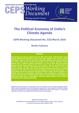 The Political Economy of India's Climate Agenda