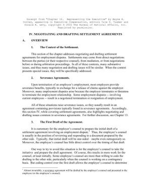Negotiating and Drafting Settlement Agreements