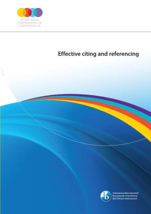 Effective Citing and Referencing