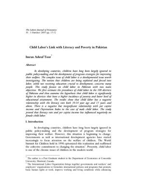 Child Labor's Link with Literacy And