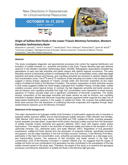 Origin of Sulfate-Rich Fluids in the Lower Triassic Montney Formation, Western Canadian Sedimentary Basin Mastaneh H