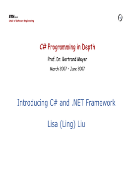 Introducing C# and .NET Framework Lisa